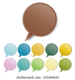 Paper speech bubbles. Vector set
