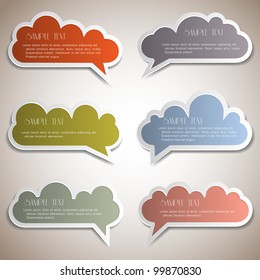 Paper speech bubbles.Vector set