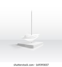 Paper spike with a sheets of paper on