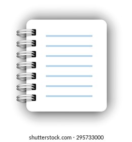 Paper spiral notebooks icon isolated on white