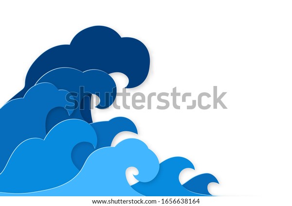 Paper Splash Curly Splashes Blue Water Stock Vector (Royalty Free ...