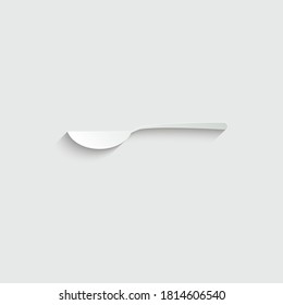 paper spoon vector icon. black spoon sign, logo