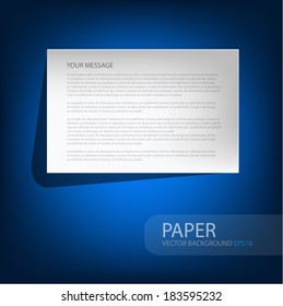 paper square background overlap white paper on blue background for text and message design , vector