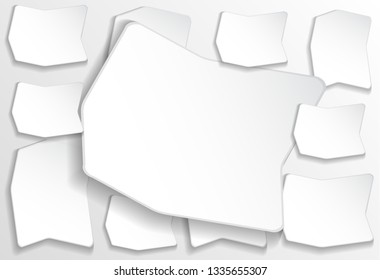 Paper square banner with drop shadows on white background. Vector illustration 