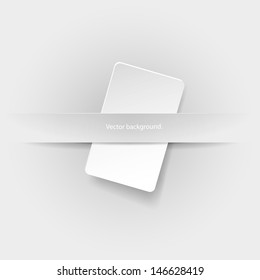 Paper square banner with drop shadows on white background. Vector illustration. Eps 10.