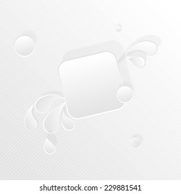 Paper square banner with drop shadows on white background. Vector illustration