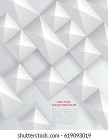 Paper square banner with shadows on light grey background. Vector illustration for web and print