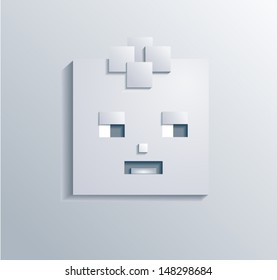 paper square boy vector