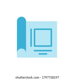 Zeichensymbol für Papierquadrat. Einfache, farbige Vektorelemente von Architekturicons für i und ux, Website oder mobile Anwendungen