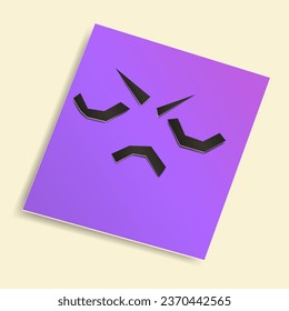 Paper square. Kids handicraft with a face