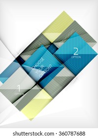 Banner mit quadratischen Papierformen