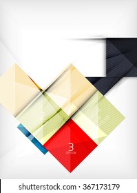 Banner de formas cuadradas de papel