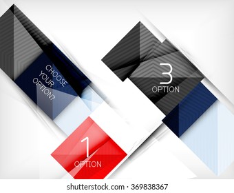 Banner de formas cuadradas de papel