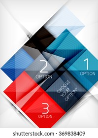 Banner de formas cuadradas de papel