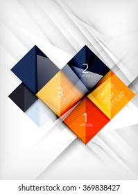 Banner de formas cuadradas de papel