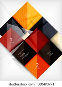 Banner de formas cuadradas de papel