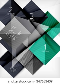 Paper square shapes banner. Vector