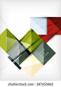 Banner de formas cuadradas de papel. Vector