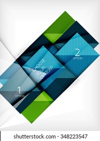 Banner de formas cuadradas de papel. Vector