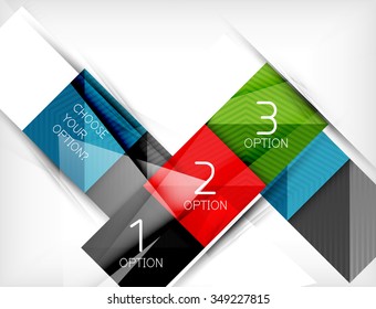 Banner de formas cuadradas de papel. Vector