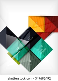 Banner de formas cuadradas de papel. Vector