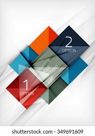 Banner de formas cuadradas de papel. Vector