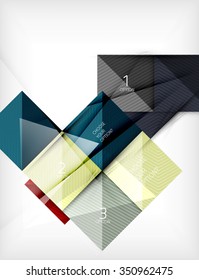 Banner de formas cuadradas de papel. Vector