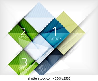 Banner de formas cuadradas de papel. Vector
