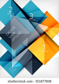 Paper square shapes banner. Vector