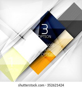 Banner de formas cuadradas de papel. Vector