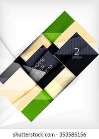 Banner de formas cuadradas de papel. Vector