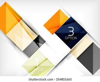 Paper square shapes banner. Vector
