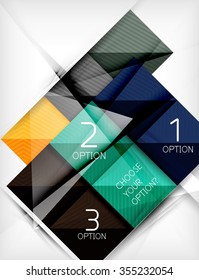 Paper square shapes banner. Vector