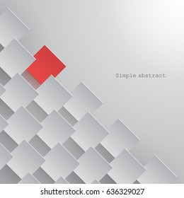 Paper squares are arranged in a line at different levels along the diagonal with focus on one of them over grayscale background, created for business advertising, presentation, logo, web
