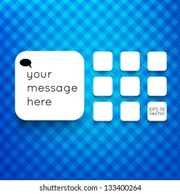 Paper squares on color background. Idealy as notifications, messages, business presentations and web elements
