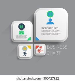 paper squares step by step growth of your business, vector diagram elements infographics