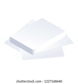 Paper stack icon. Isometric of paper stack vector icon for web design isolated on white background