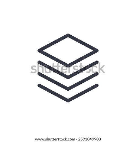 paper stack icon symbol vector sign isolated on white background illustration for graphic and web design