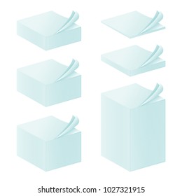 Paper stack on white background. Vector illustration