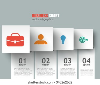Paper staircase data growth in business / vector template