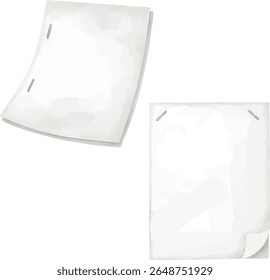 Papel grampeado com grampos estilo aquarela