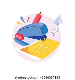Paper Stapler Concepts Style illustrations. EPS 10 File stock illustration