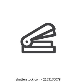 Paper stapler line icon. linear style sign for mobile concept and web design. Stapler outline vector icon. Symbol, logo illustration. Vector graphics