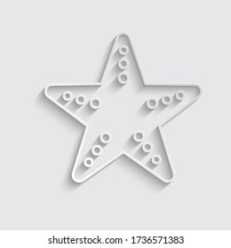 paper starfish icon vector sign