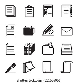 Paper & Stationery icon Set