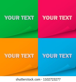 Paper sticker with bent angle