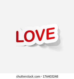 paper sticker: big love. Isolated illustration icon