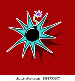 paper sticker bomb on theme Comic speech bubbles set with emotions and text