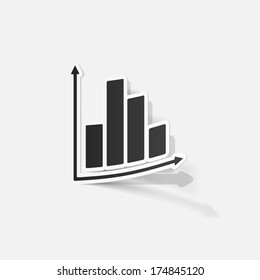 paper sticker: Business Chart. Isolated illustration icon
