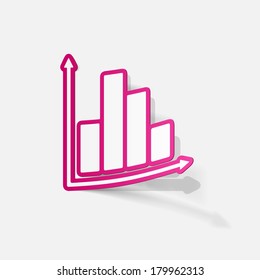 paper sticker: Business Chart. Isolated illustration icon